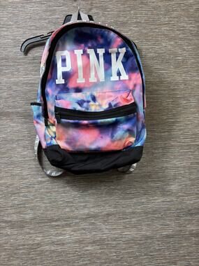 PINK Victoria's Secret Backpack Womens Large Multicolor Tie Dye Zip Pockets